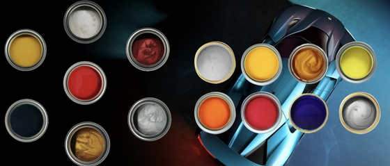 อะคริลิค เรซิน ออโต้ ปรับสี รถยนต์ ผิวเหลว 1K สีฟ้าสดใส