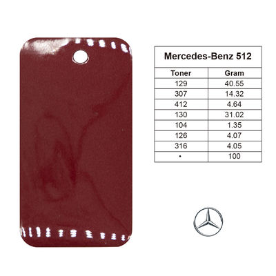 สีพ่นซ่อมตัวถังอะคริลิคไข่มุกแดง 1K สำหรับ Mercedes-Benz DB512 พร้อมเคลือบเงาสูง