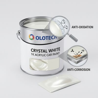 คริสตัลไวท์ 1K สีรถยนต์ Basecoat Anti Oxidation วัสดุอะคริลิคและ Anti- corrosion