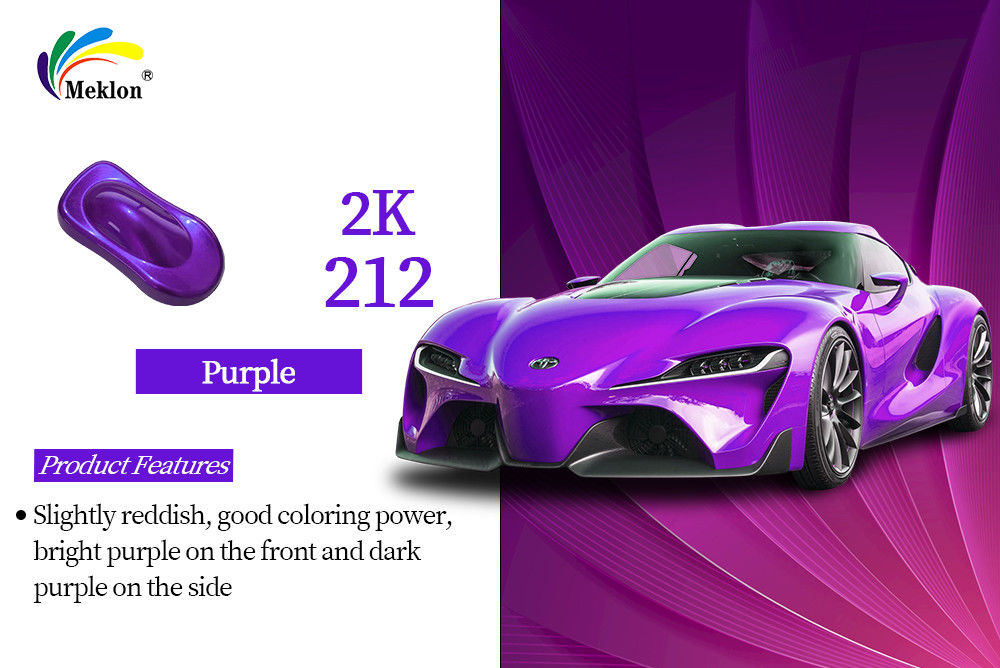 สีรถยนต์กันอากาศ ลายชั้นบน 2K สีม่วง สีน้ําเงิน