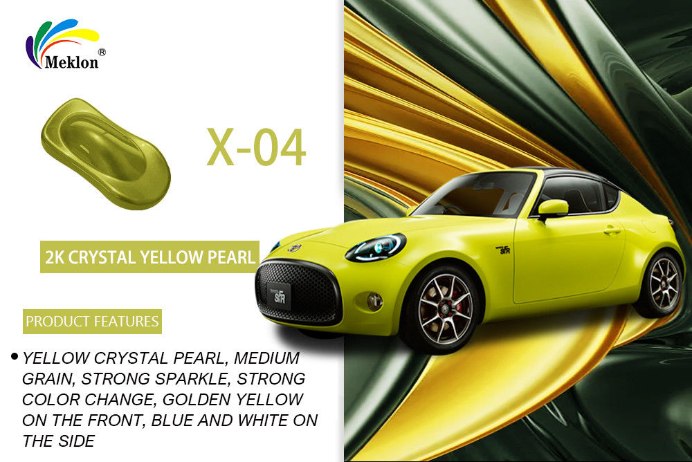 1K Crystal Yellow Pearl Auto Paint: สีสดใสและกันอากาศสําหรับร่างรถ