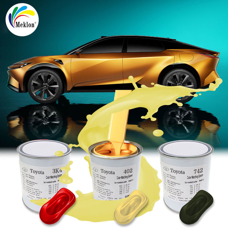 สีรถยนต์ผสมพร้อมกันกันรอยขีดข่วนและชิป สําหรับโตโยต้า 4Q2 แชมเปญทองคํา