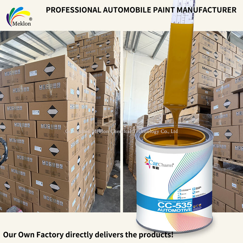 สีอะคริลิคเคลือบเงาสำหรับรถยนต์ 2K สีเหลืองโคลน สำหรับพ่นเคลือบเงา สีรถยนต์สำหรับซ่อมแซมและปรับปรุงรถยนต์